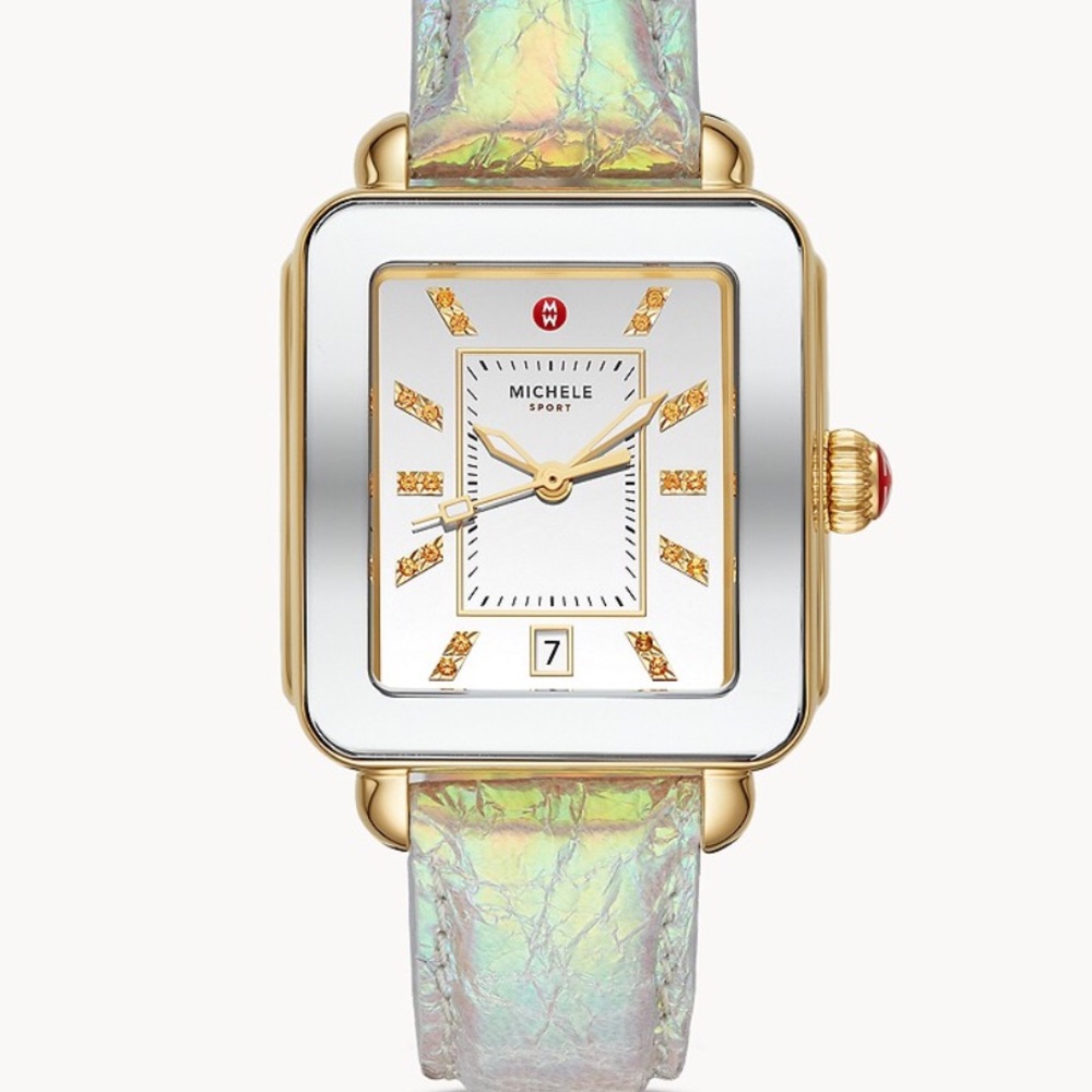 Deco Sport Two-Tone Gold-Tone Topaz Dial Watch
